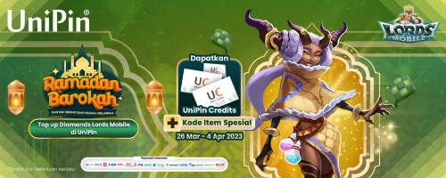 Ramadan Barokah! Top Up Diamonds Lords Mobile Dapatkan Kode Item Spesial dan Bonus UniPin Credits di UniPin